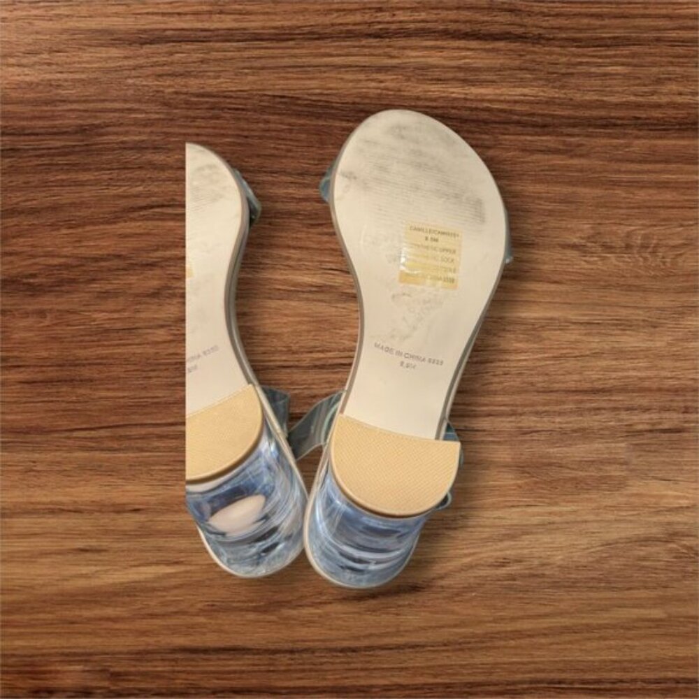 Steve Madden Womens Camille Peep Toe Ankle Strap Sandals,‎ Clear Size 9.5 - Picture 7 of 9
